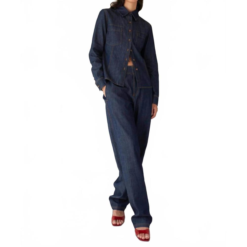 NEW PAPER LABEL agathe denim pant in indigo